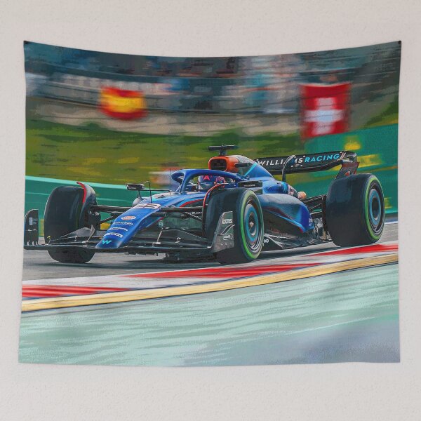 Item preview, Alexander Albon racing in the wet in his 2024 F1 car abstract designed and sold by Rodissimus1984.