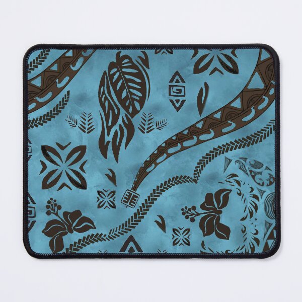 Item preview, Hawaiian Tapa Icons in Ocean Blue designed and sold by J Marielle Designs.