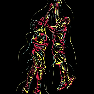 Vorschaubild zum Design Retro Classic 80's Colorful Basketball Players Vintage Pop Style von RajaGraphica