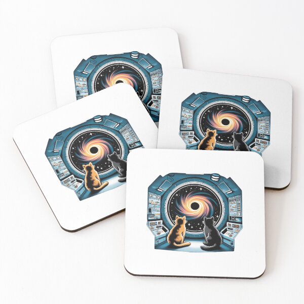 Item preview, Galactic Feline Observers: Cats Contemplating the Cosmic Swirl - Space Explorer designed and sold by MatPigeon.