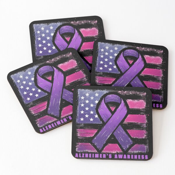 Item preview, Alzheimer Awareness Purple Ribbon American Flag designed and sold by TomFrontierArt.