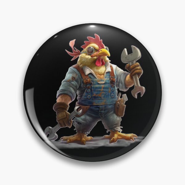 Item preview, Chicken mechanic in blue overalls designed and sold by Wiesława Smolińska.