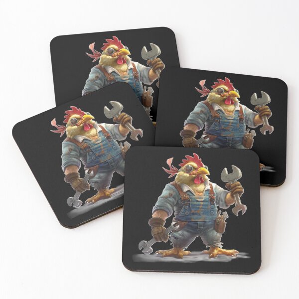 Item preview, Chicken mechanic in blue overalls designed and sold by Wiesława Smolińska.
