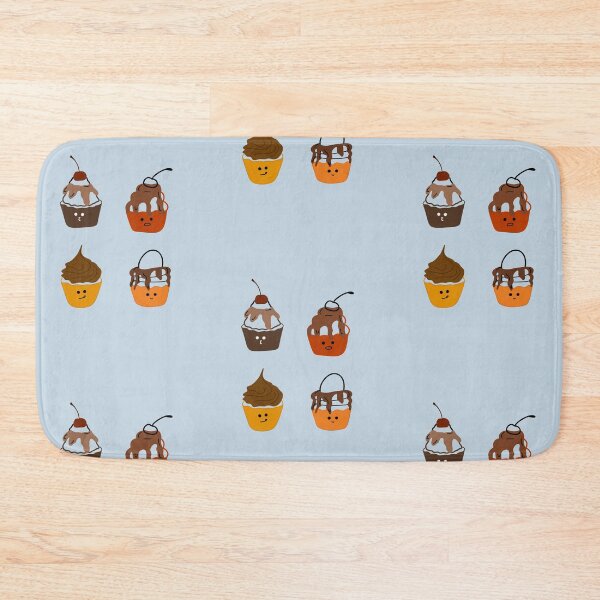 Item preview, Joyful Treats: Illustrated of Adorable Cupcakes with Toppings and Cheerful Faces | Blue Background designed and sold by RM-Journey.