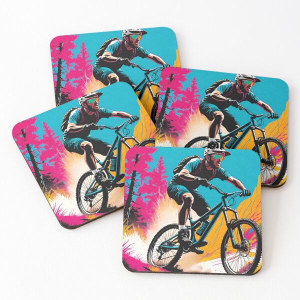 Item preview, Summer Ripper: Colorful Mountain Biker in Action designed and sold by GrizzlyCollective.