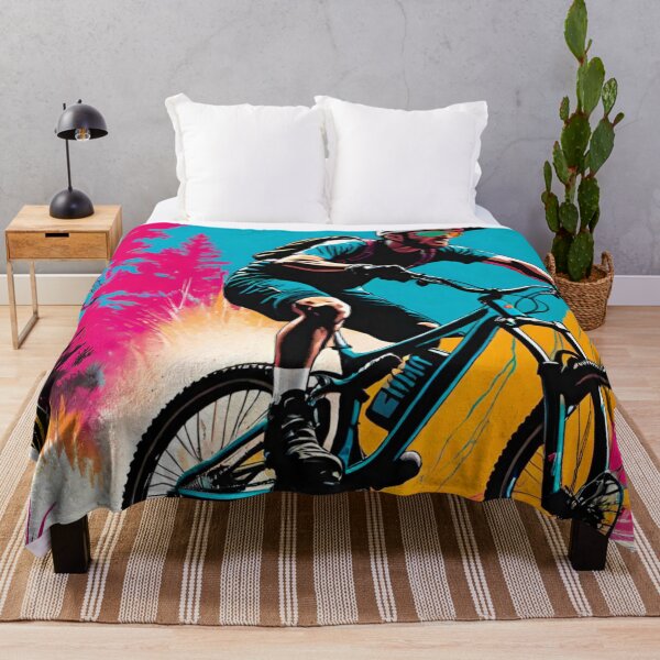 Item preview, Summer Ripper: Colorful Mountain Biker in Action designed and sold by GrizzlyCollective.