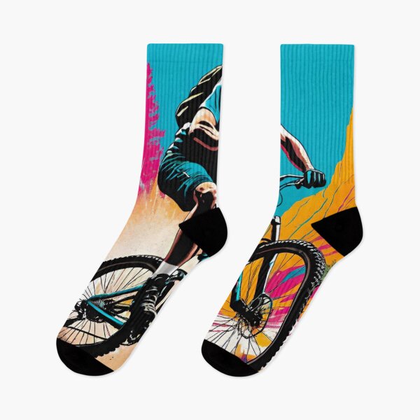 Item preview, Summer Ripper: Colorful Mountain Biker in Action designed and sold by GrizzlyCollective.