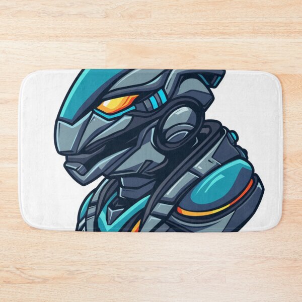 Item preview, blue alosaurus cyborg mecha illustration designed and sold by asep sarifudin.