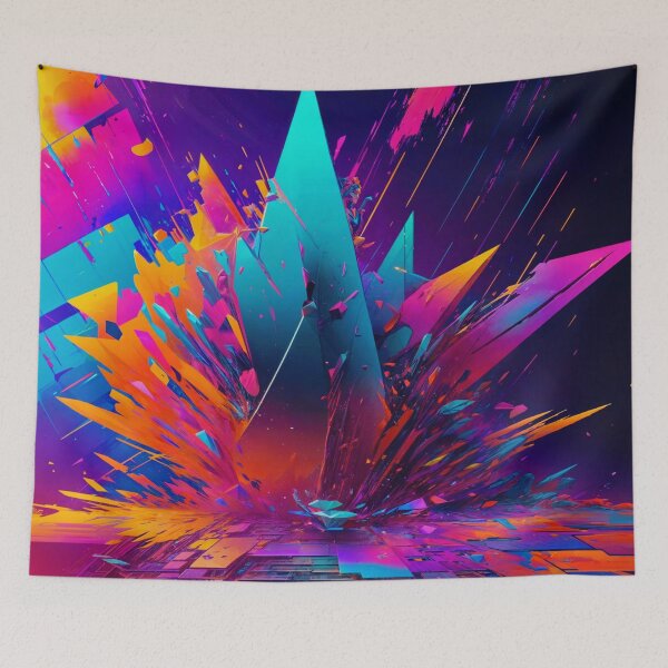Item preview, Abstract Geometric Painting of Purple colors designed and sold by PixelCraftDSG.