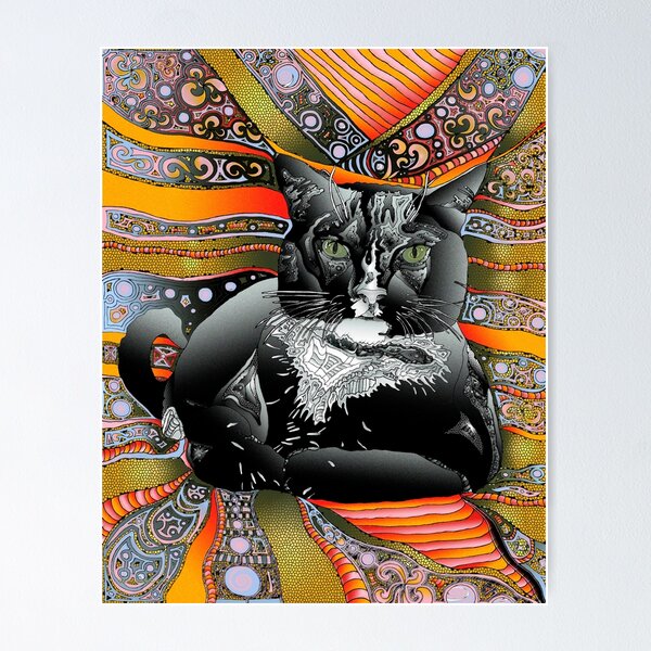 Item preview, Bean - Psychedelic Pet Portrait designed and sold by A Display of Art.