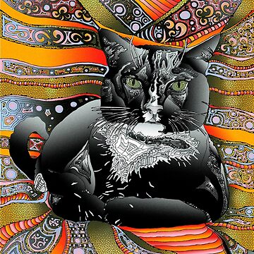 Artwork thumbnail, Bean - Psychedelic Pet Portrait by A Display of Art