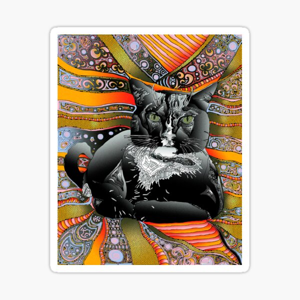 Bean - Psychedelic Pet Portrait Sticker