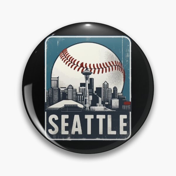 Item preview, Seattle Baseball Retro Vintage Cityscape designed and sold by TomFrontierArt.