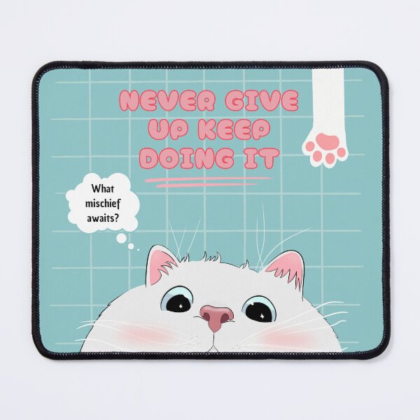 Item preview, Motivational cute white cat designed and sold by Synergi  Art.