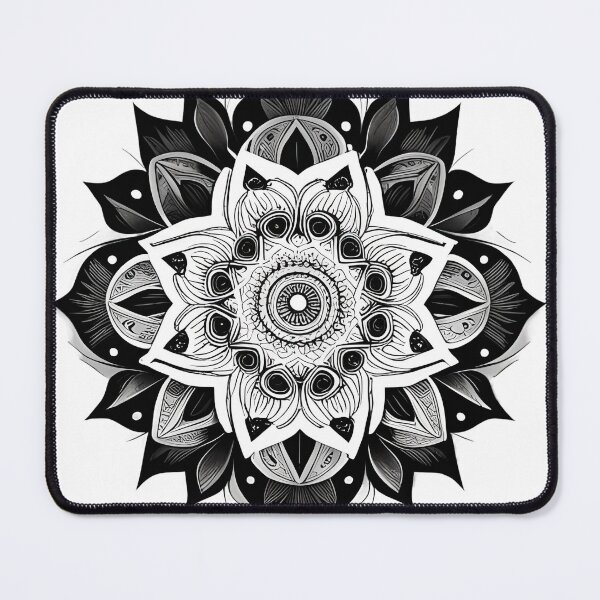 Item preview, black and white mandala designed and sold by MandalasShops.