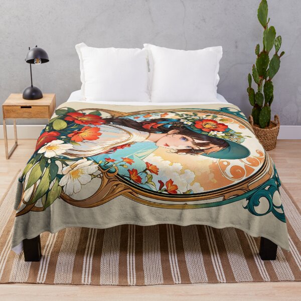 Item preview, Elegant Anime Flower Girl retro vintage floral design designed and sold by BorgSpareParts.