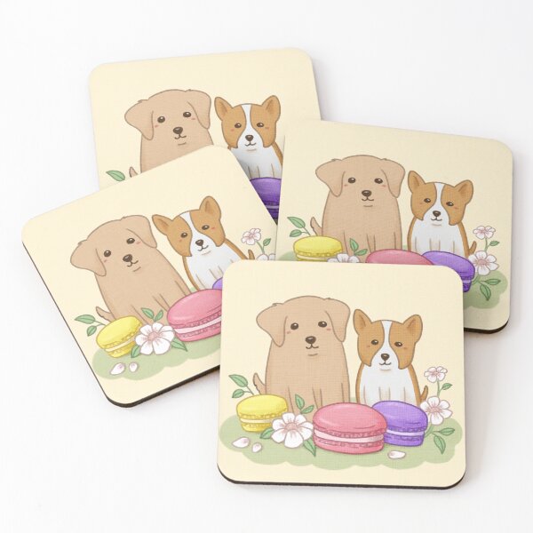 Item preview, Cute Puppies and Macarons Illustration Art designed and sold by Kyut-Yum.