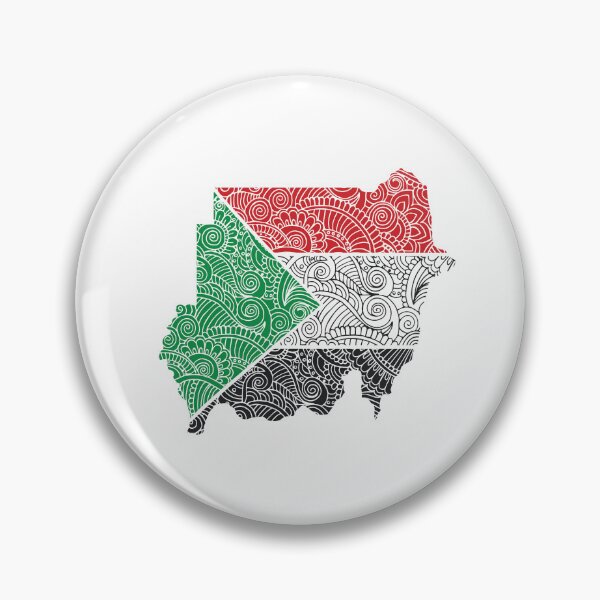 Item preview, Sudanese Flag with floral mandala pattern  designed and sold by Maksab Designs.