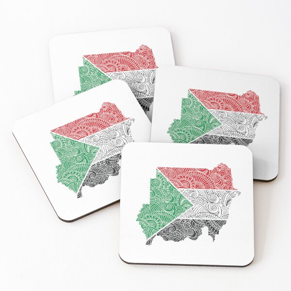 Item preview, Sudanese Flag with floral mandala pattern  designed and sold by Maksab Designs.