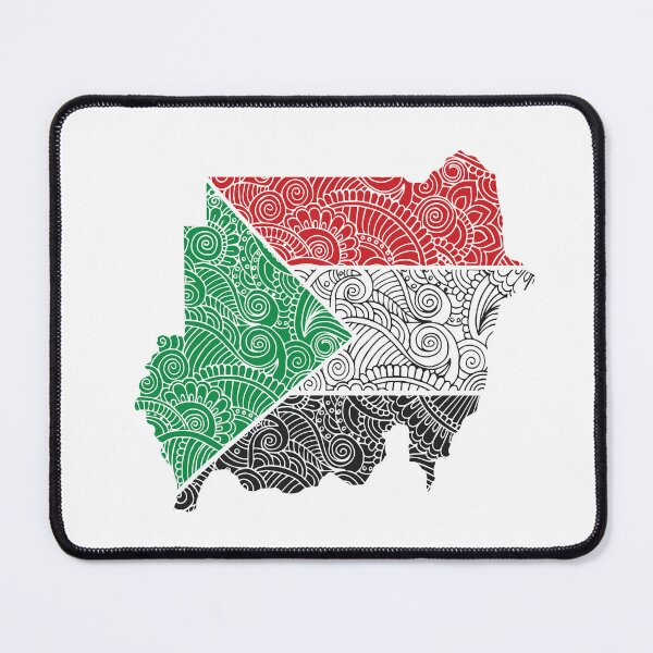 Item preview, Sudanese Flag with floral mandala pattern designed and sold by Maksab Designs.