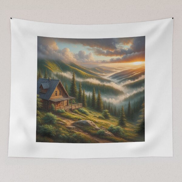 Item preview, Sunrise In The Valley Cabin designed and sold by CL JOHNSON.