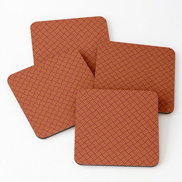 Item preview, Maroon & Gold Quad Line Stripes Square Sequence Pattern designed and sold by Alchemy-A-La-G.