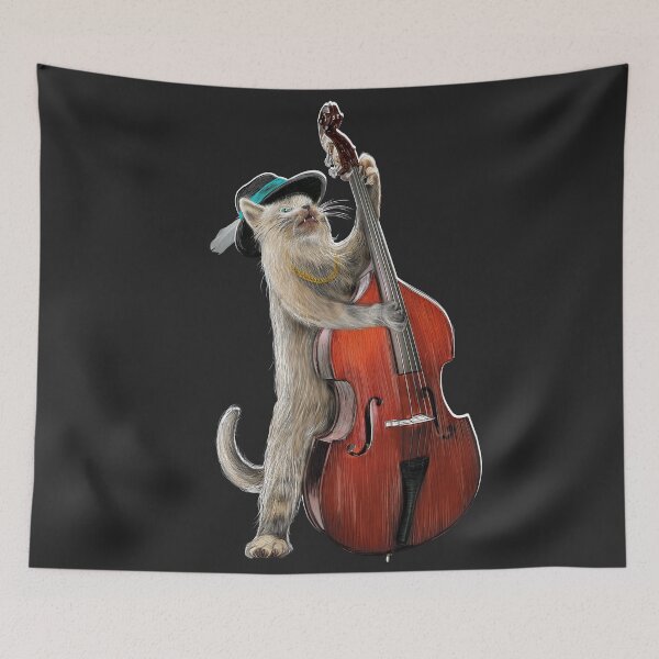Item preview, Cat Musician Stand-Up Bass Whiskers designed and sold by oz10.