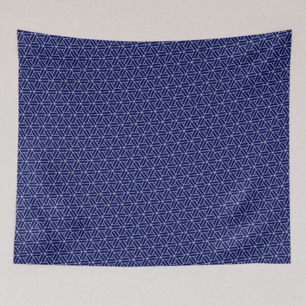 Item preview, Alternating Direction Pastel Yellow Spiraled Triangles Navy Silhouette designed and sold by Alchemy-A-La-G.