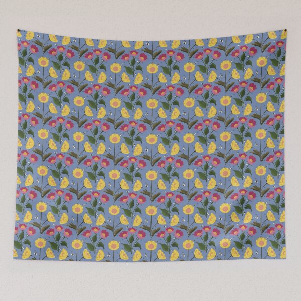Item preview, Bees and flowers pattern designed and sold by rose-michele.