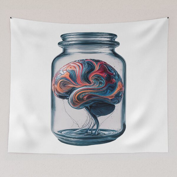 Item preview, Neurodivergent BrainJar Sticker, Artistic Neuroscience Decal, Creative Mind Vinyl, Laptop and Journal Sticker, Psychologist Gift, Study Aid designed and sold by WatermelonPink.
