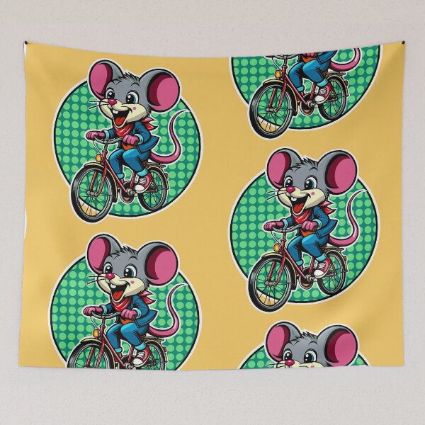 Item preview, Excited Mouse Riding a Bike designed and sold by Ghost on Toast.