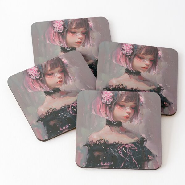 Item preview, Anime Girl In Black Dress - Eye Closed designed and sold by sakurashorty.