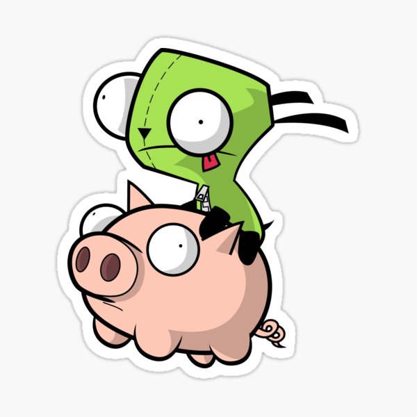 Item preview, Gir Flying on Piggy designed and sold by LoreoP.