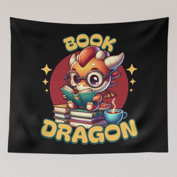 Item preview, Book dragon - Gift for Book & Literature Lovers designed and sold by InkyGenies.