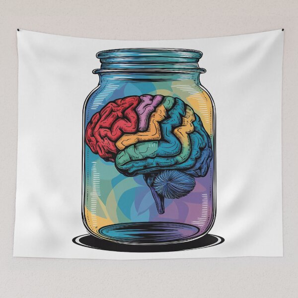 Item preview, Neurodivergent BrainJar Illustration, Artistic Neuroscience Design, Creative Mind Vinyl, Laptop and Journal Sticker, Psychologist Gift, Study Aid designed and sold by WatermelonPink.