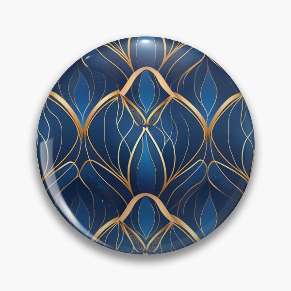 Item preview, Abstract Blue & Golden Lines | Seamless designed and sold by Unrooted.