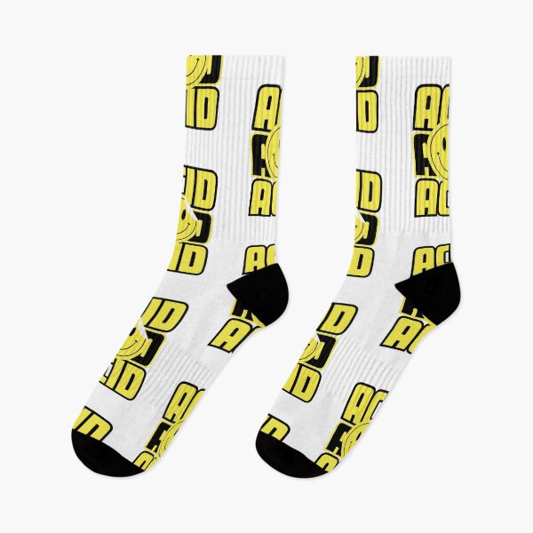 Item preview, ACID HOUSE  - Font With Smiley Sticker Peel (black/yellow)  designed and sold by Discothreadz.