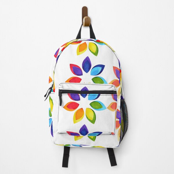 Item preview, Abstract Floral Print - Joyful, uncomplicated, contemporary rainbow flowers designed and sold by AmazingHisLove.