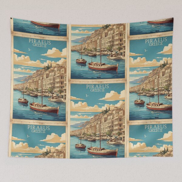 Item preview, Piraeus Greece Vintage Travel Tourism  designed and sold by TravelersGems.