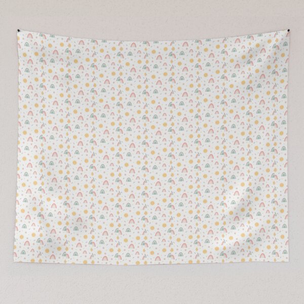 Item preview, Sunshine Serenade: Cute Pattern with Sun & Rainbow designed and sold by hjian8219.