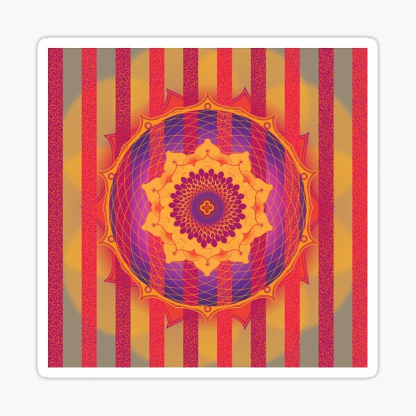 Sunflower Seeds Mandala Striped Pattern Sticker