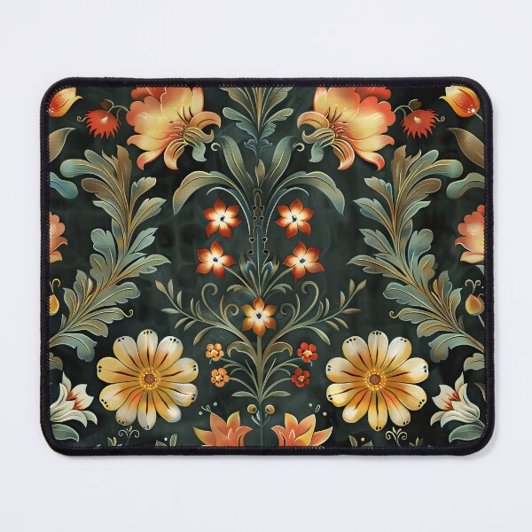 Item preview, Beautiful Traditional Rosemaling Art on Forest Green Background designed and sold by thaneydesign.