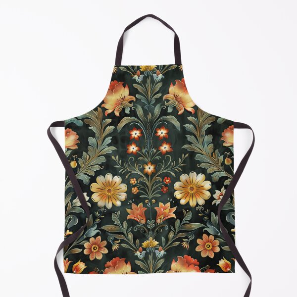 Item preview, Beautiful Traditional Rosemaling Art on Forest Green Background designed and sold by thaneydesign.