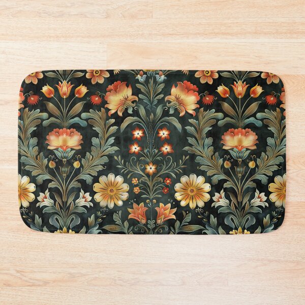 Item preview, Beautiful Traditional Rosemaling Art on Forest Green Background designed and sold by thaneydesign.