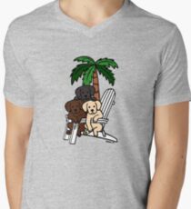 Beach Deck Chair Labradors Men's V-Neck T-Shirt