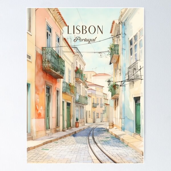 Item preview, lisbon, portugal travel wall art print designed and sold by vintagetrips.