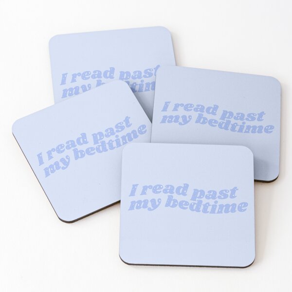 Item preview, I read past my bedtime - blue bookish quote designed and sold by Cre8iveCat.