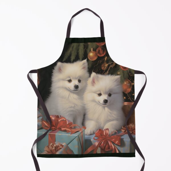 Item preview, Happy American Eskimo Puppies with Christmas Tree designed and sold by Samuelsboro.
