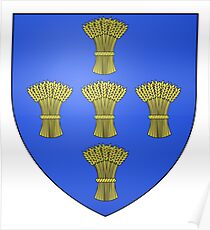 French France Coat of Arms 1059 Blason Comtes Clermont Beauvaisis Poster