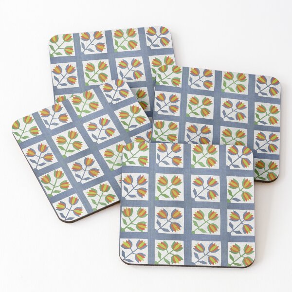 Item preview, Antique Tulip Quilt Textile Print | Cali Boho | Bossy Cat Home designed and sold by BossyCatHome.